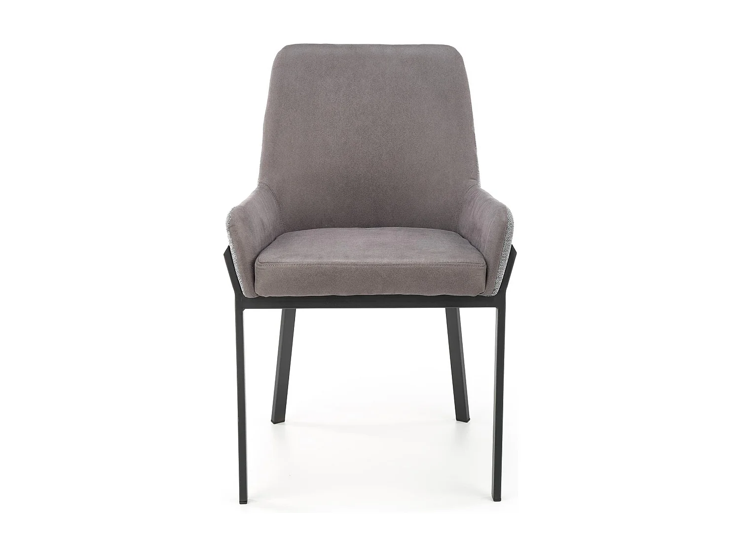 Sedia da pranzo grigia con gambe in metallo nero OGMA