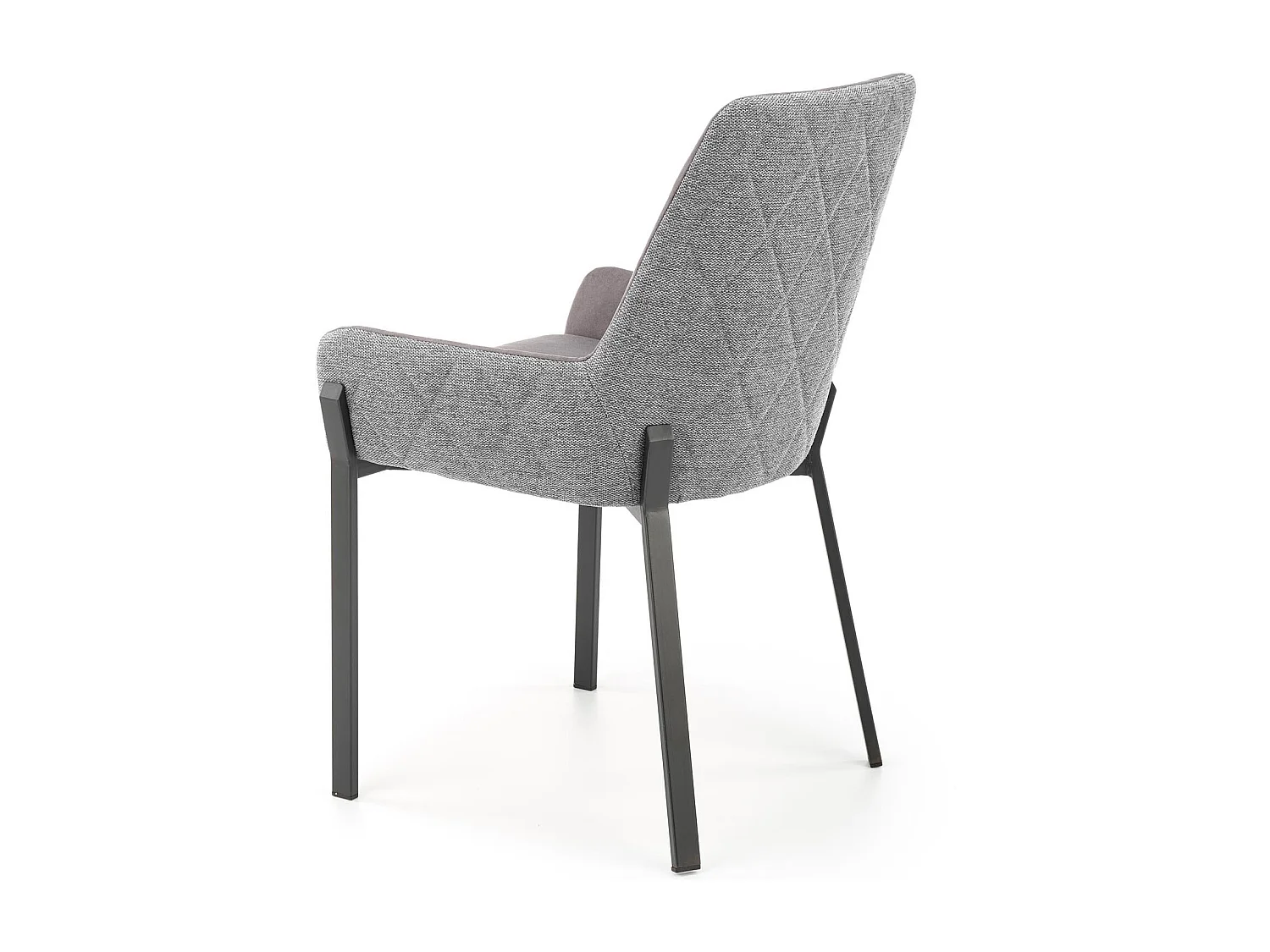 Sedia da pranzo grigia con gambe in metallo nero OGMA