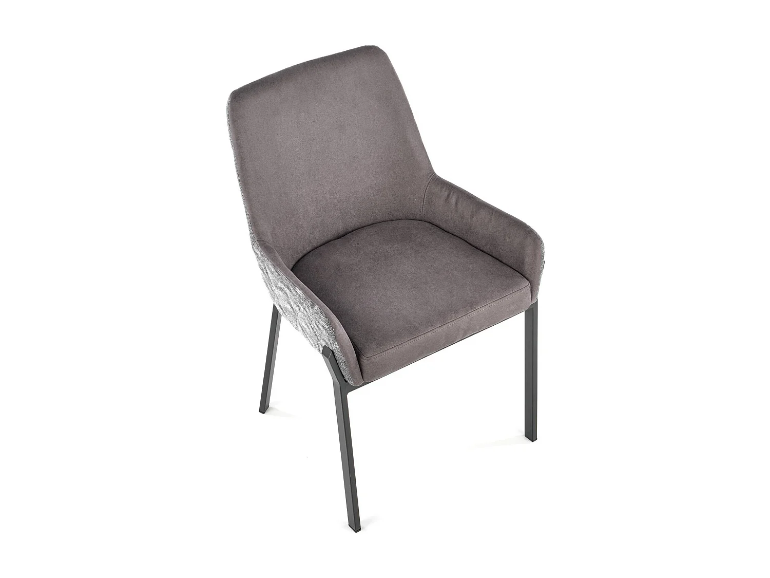 Sedia da pranzo grigia con gambe in metallo nero OGMA