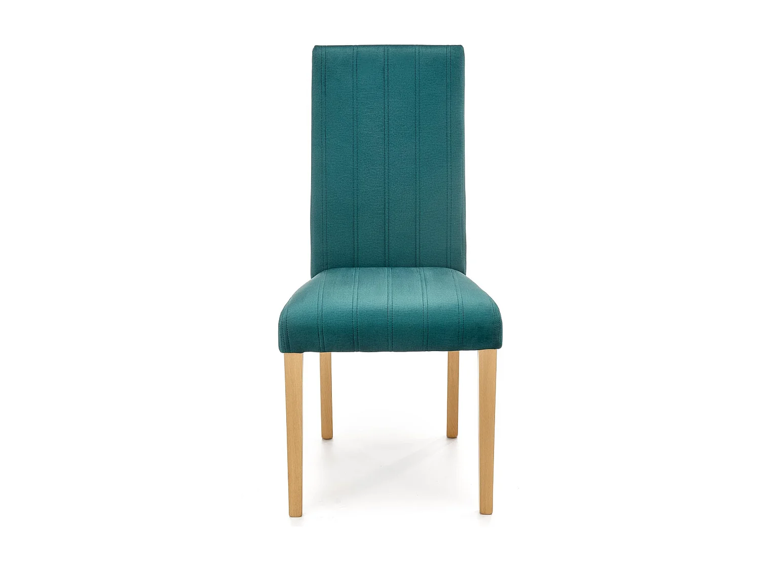 Silla acolchada de terciopelo verde KINTARO con patas de madera maciza