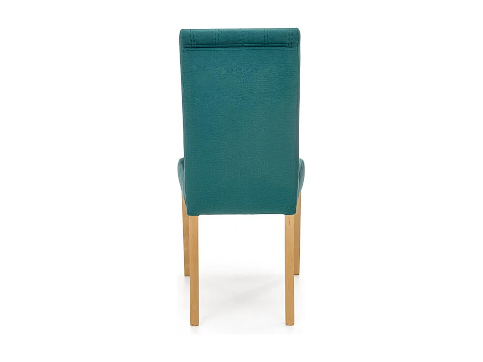 Silla acolchada de terciopelo verde KINTARO con patas de madera maciza