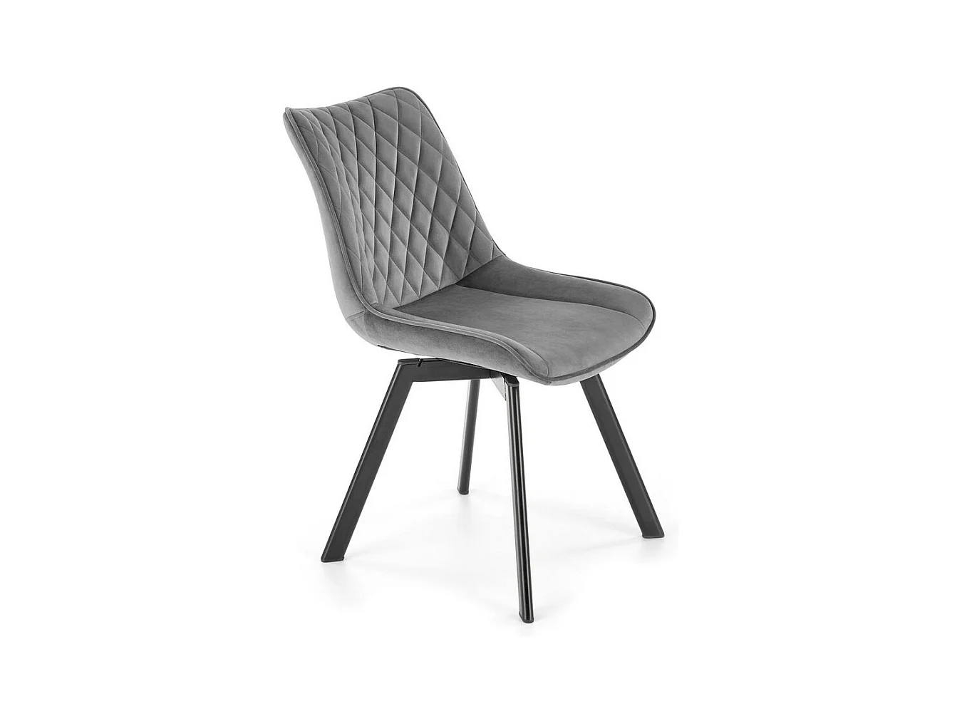 Chaise design métal noir et velours gris Jovil