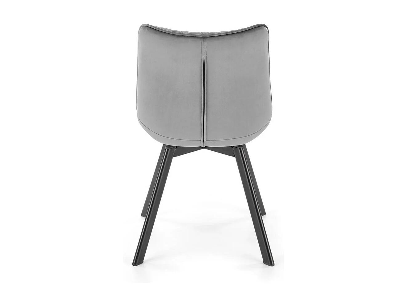 Sedia di design Jovil in metallo nero e velluto grigio