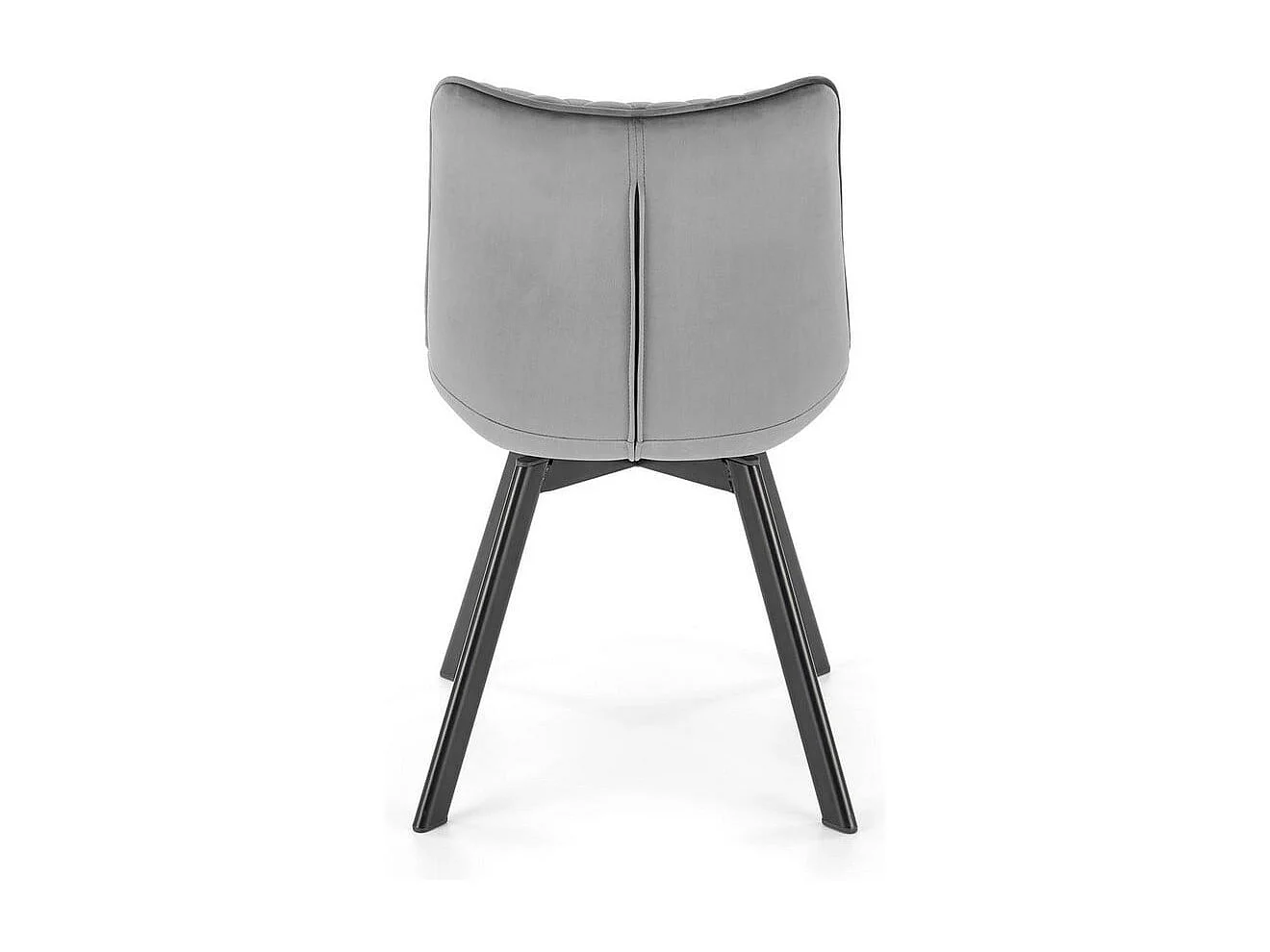 Sedia di design Jovil in metallo nero e velluto grigio