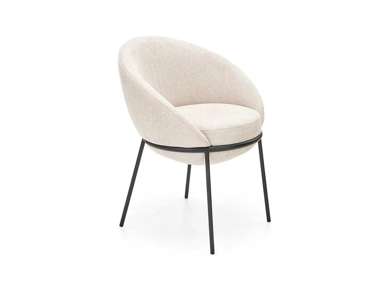 Chaise en tissu beige avec structure en métal GROIX