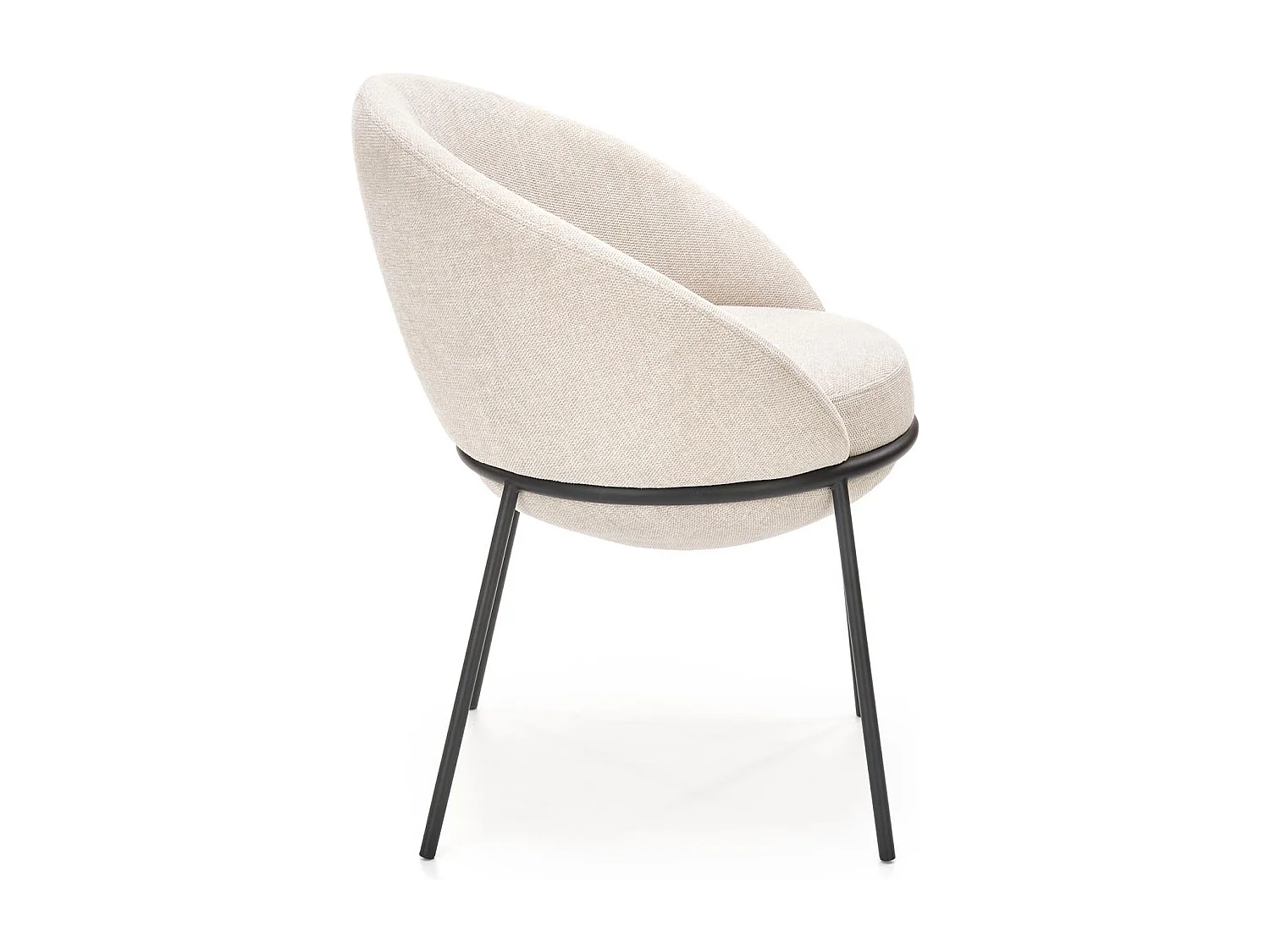 Sedia GROIX in tessuto beige con struttura in metallo