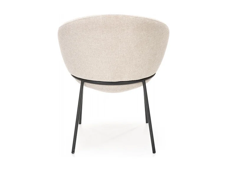 Sedia GROIX in tessuto beige con struttura in metallo