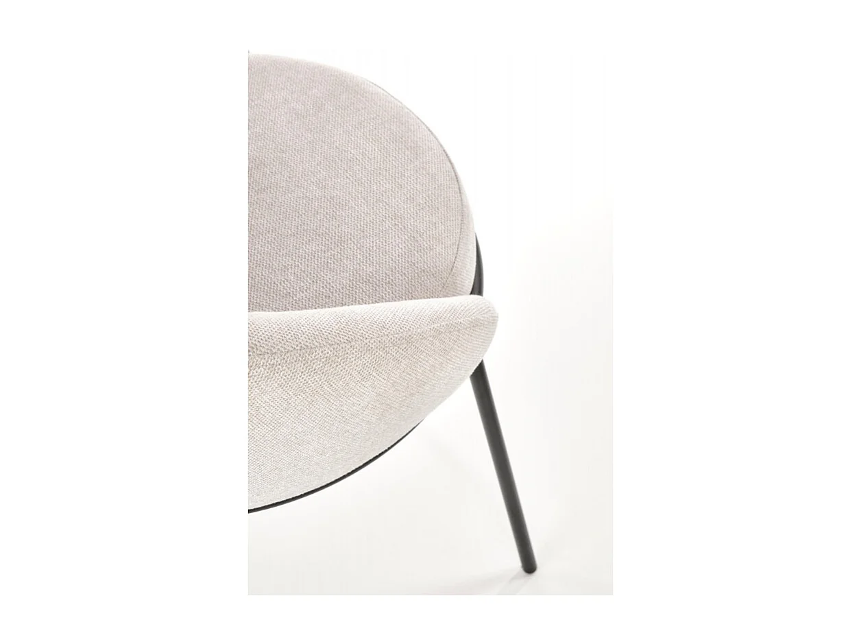 Sedia GROIX in tessuto beige con struttura in metallo