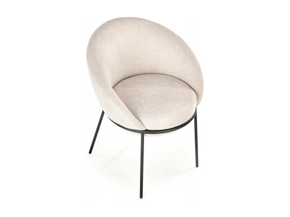 Sedia GROIX in tessuto beige con struttura in metallo