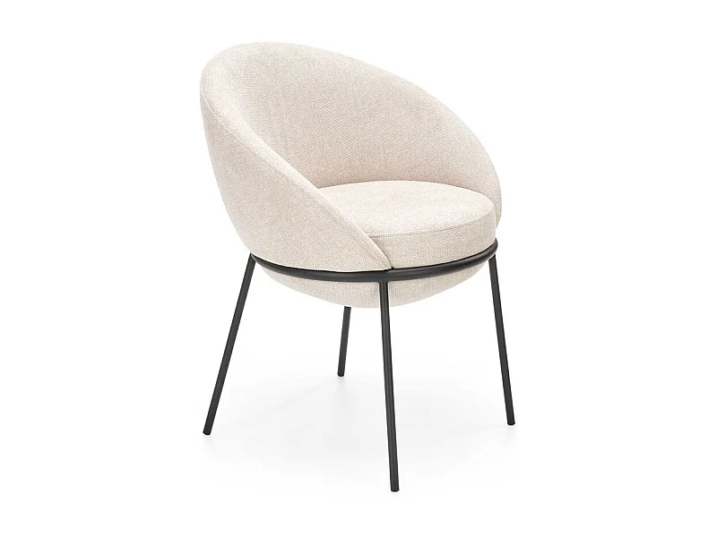 Chaise en tissu beige avec structure en métal GROIX