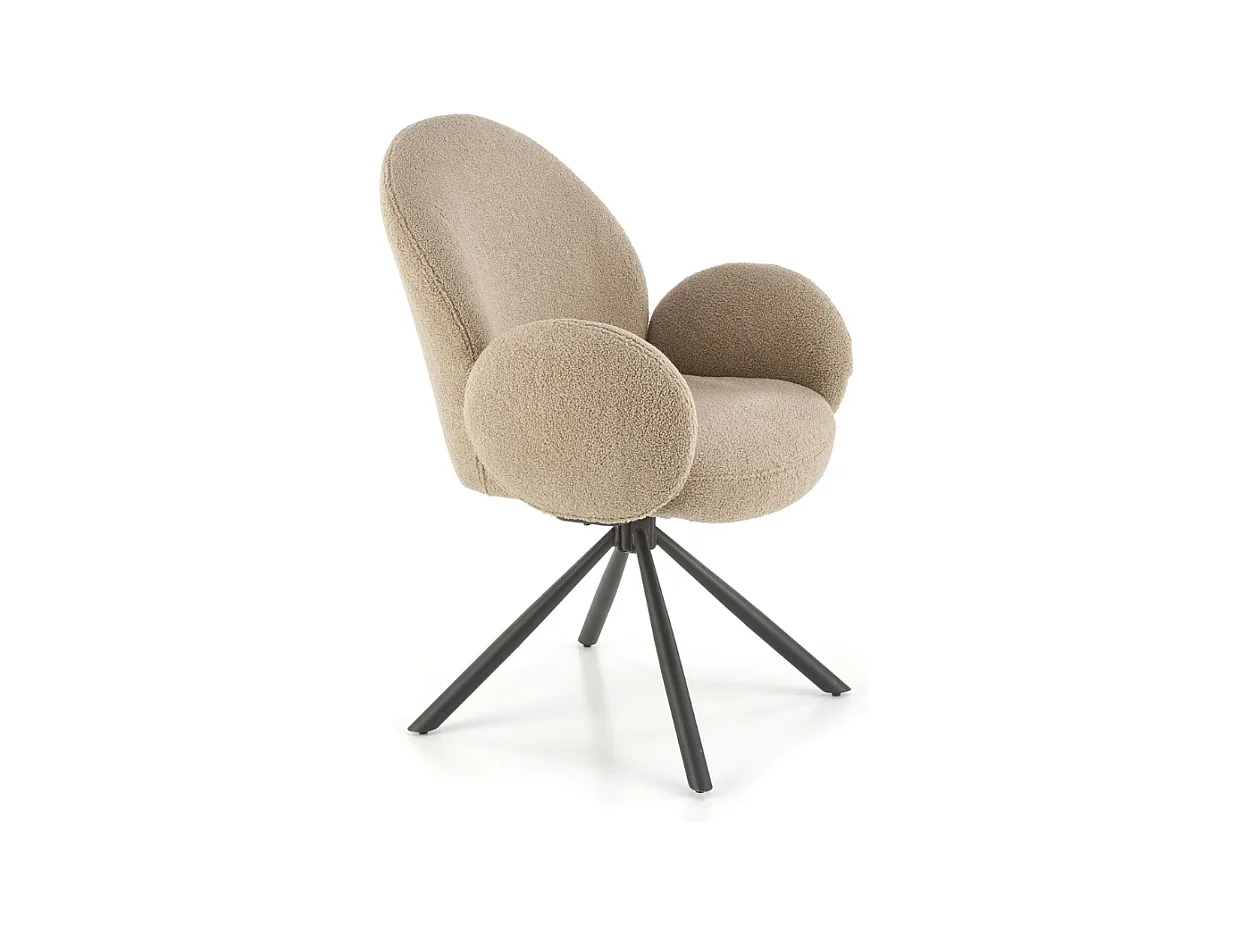Chaise pivotante design beige avec accoudoirs Stuart