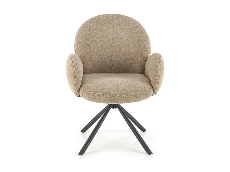 Sedia girevole design Stuart beige con braccioli