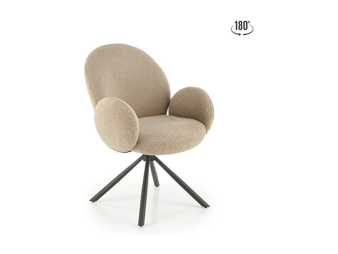 Chaise pivotante design beige avec accoudoirs Stuart