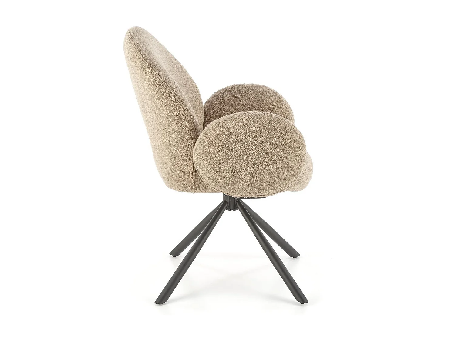 Chaise pivotante design beige avec accoudoirs Stuart