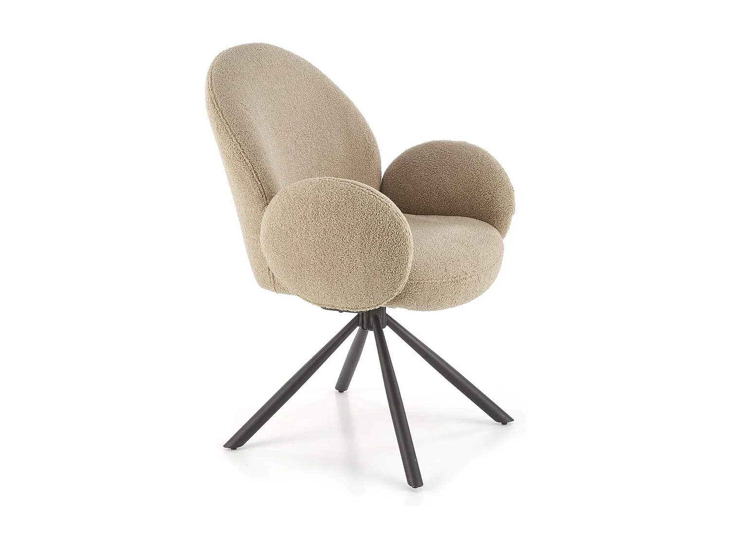 Chaise pivotante design beige avec accoudoirs Stuart