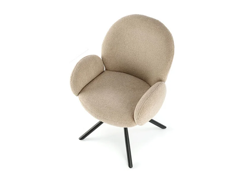 Chaise pivotante design beige avec accoudoirs Stuart