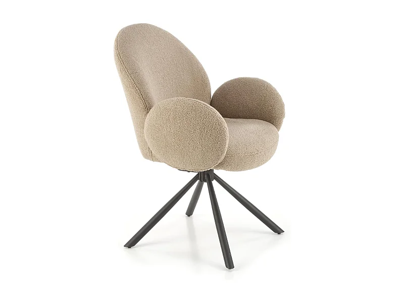 Chaise pivotante design beige avec accoudoirs Stuart
