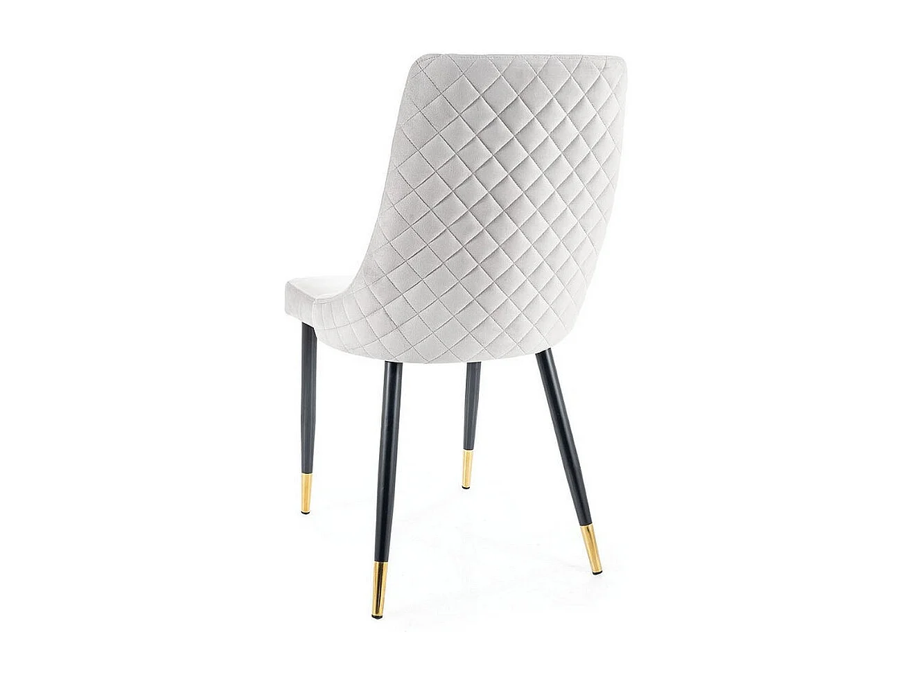 Silla de diseño Sommer de metal negro y dorado y terciopelo gris claro
