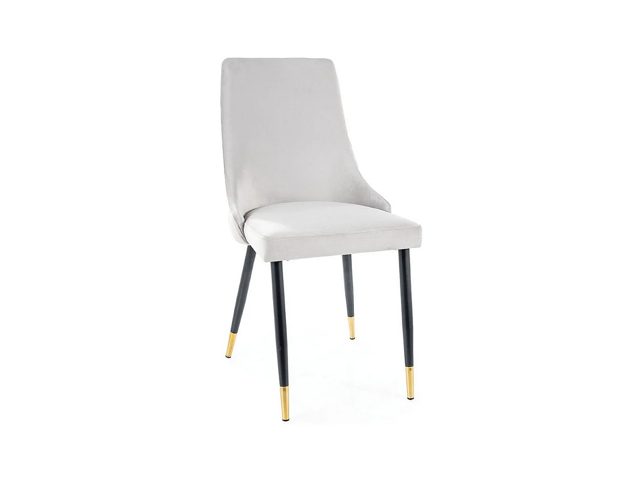 Chaise design métal noir et doré et velours gris clair Sommer