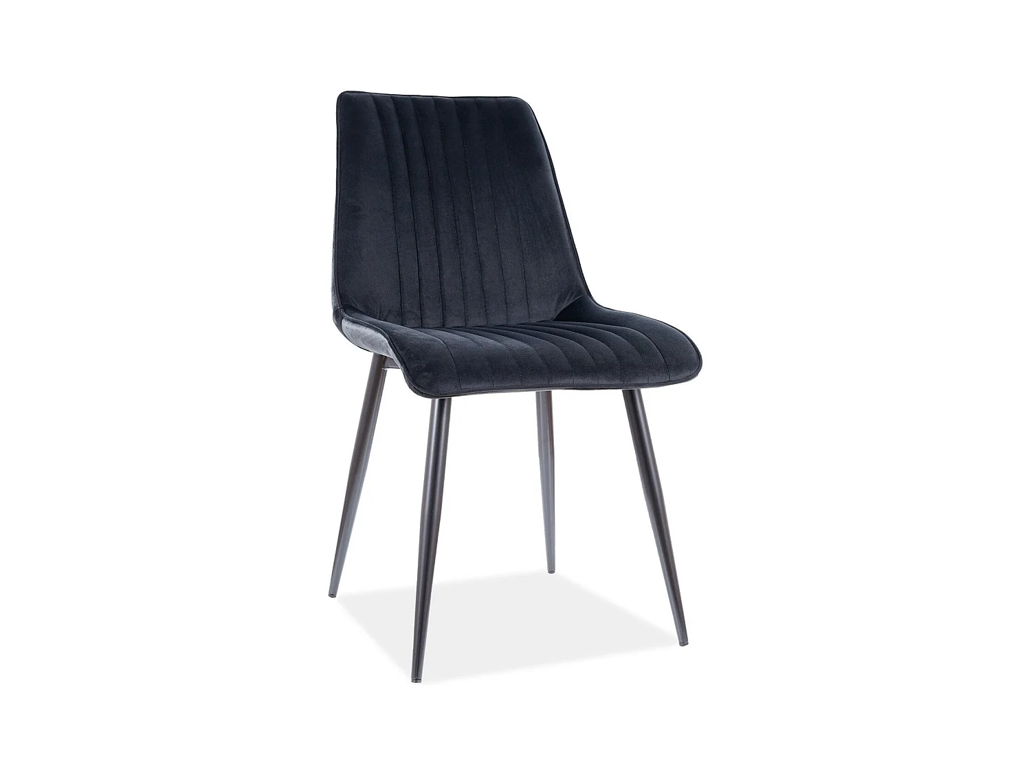 Chaise design métal noir et velours noir Libo