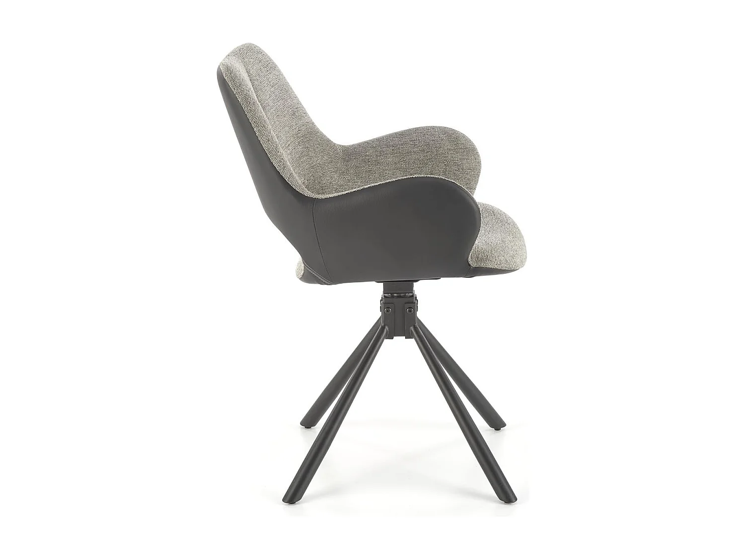 Silla giratoria Kasper de tela y piel ecológica