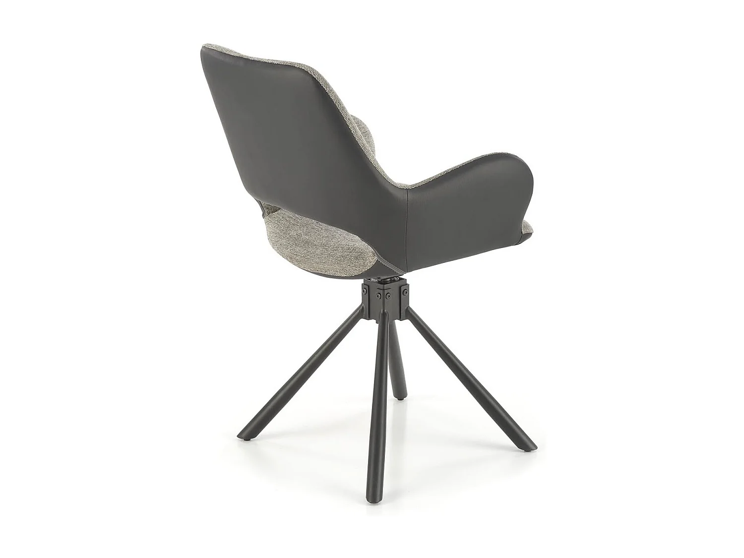 Silla giratoria Kasper de tela y piel ecológica