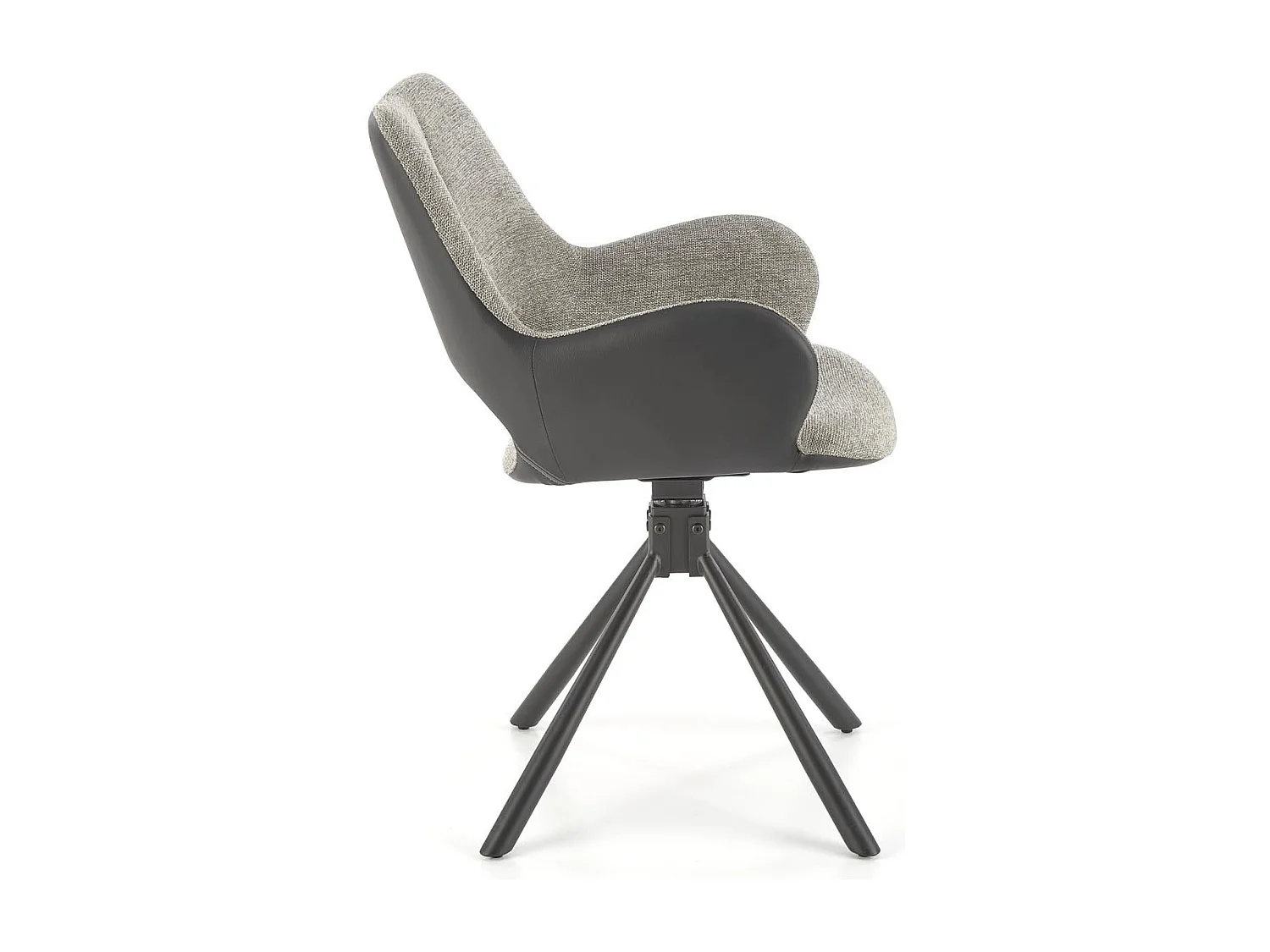 Chaise pivotante en tissu et éco-cuir Kasper