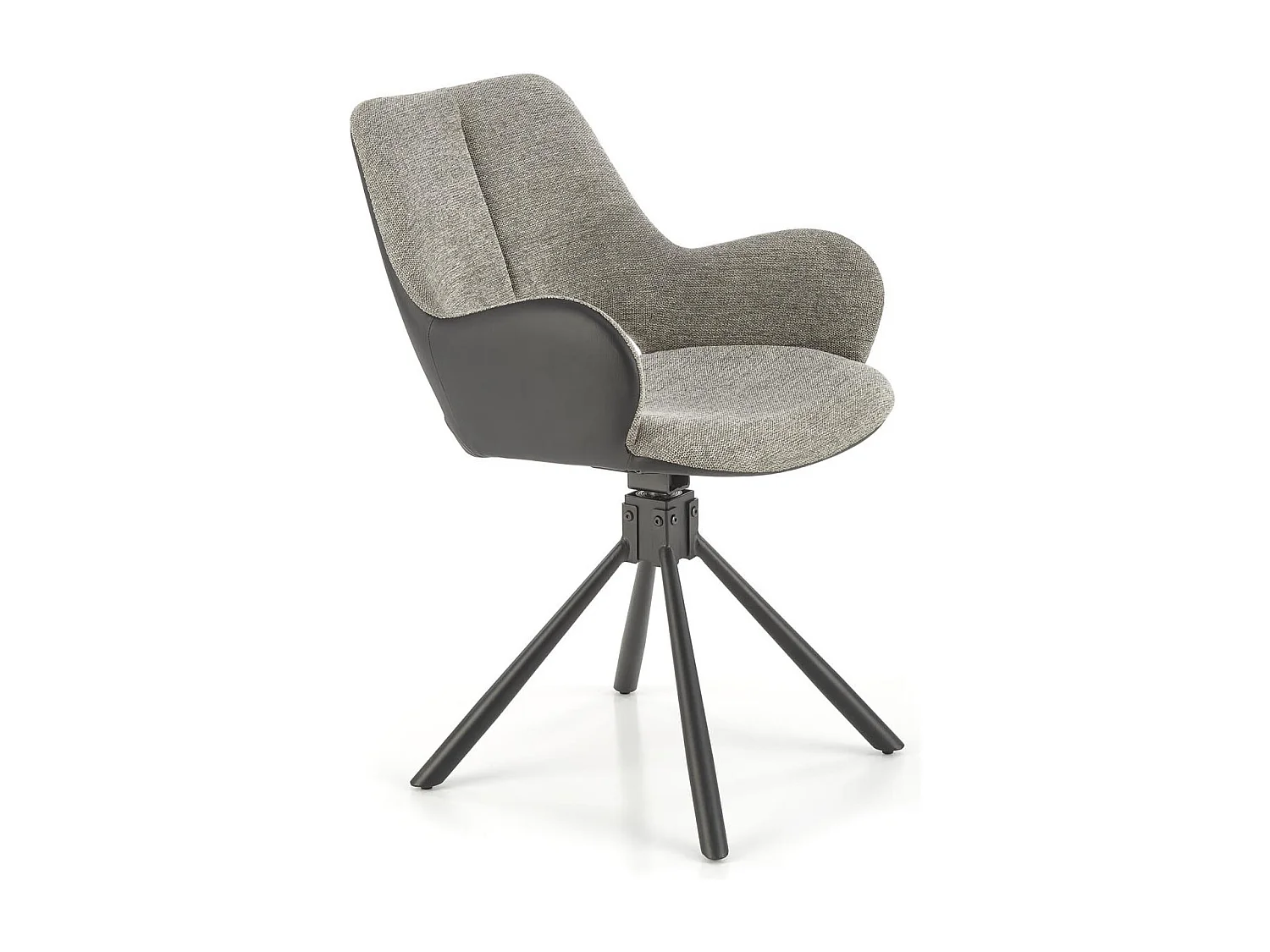 Chaise pivotante en tissu et éco-cuir Kasper