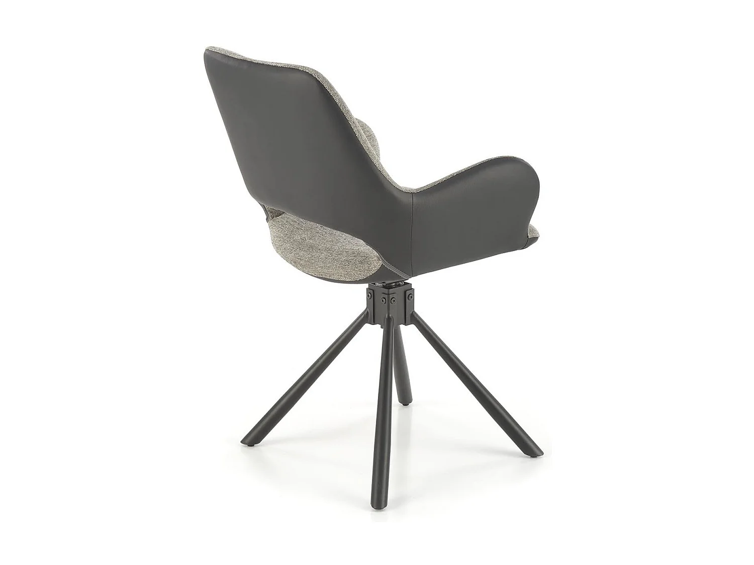 Chaise pivotante en tissu et éco-cuir Kasper