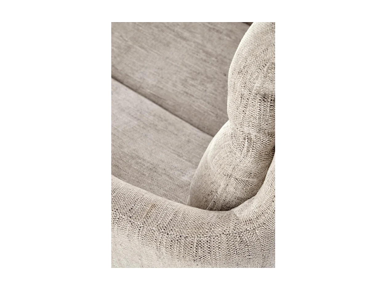 Sedia girevole di design imbottita in tessuto beige Edge