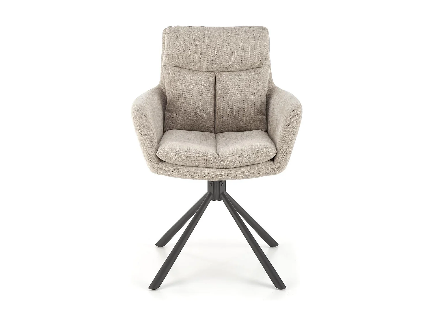 Silla giratoria de diseño tapizada en tela beige Edge