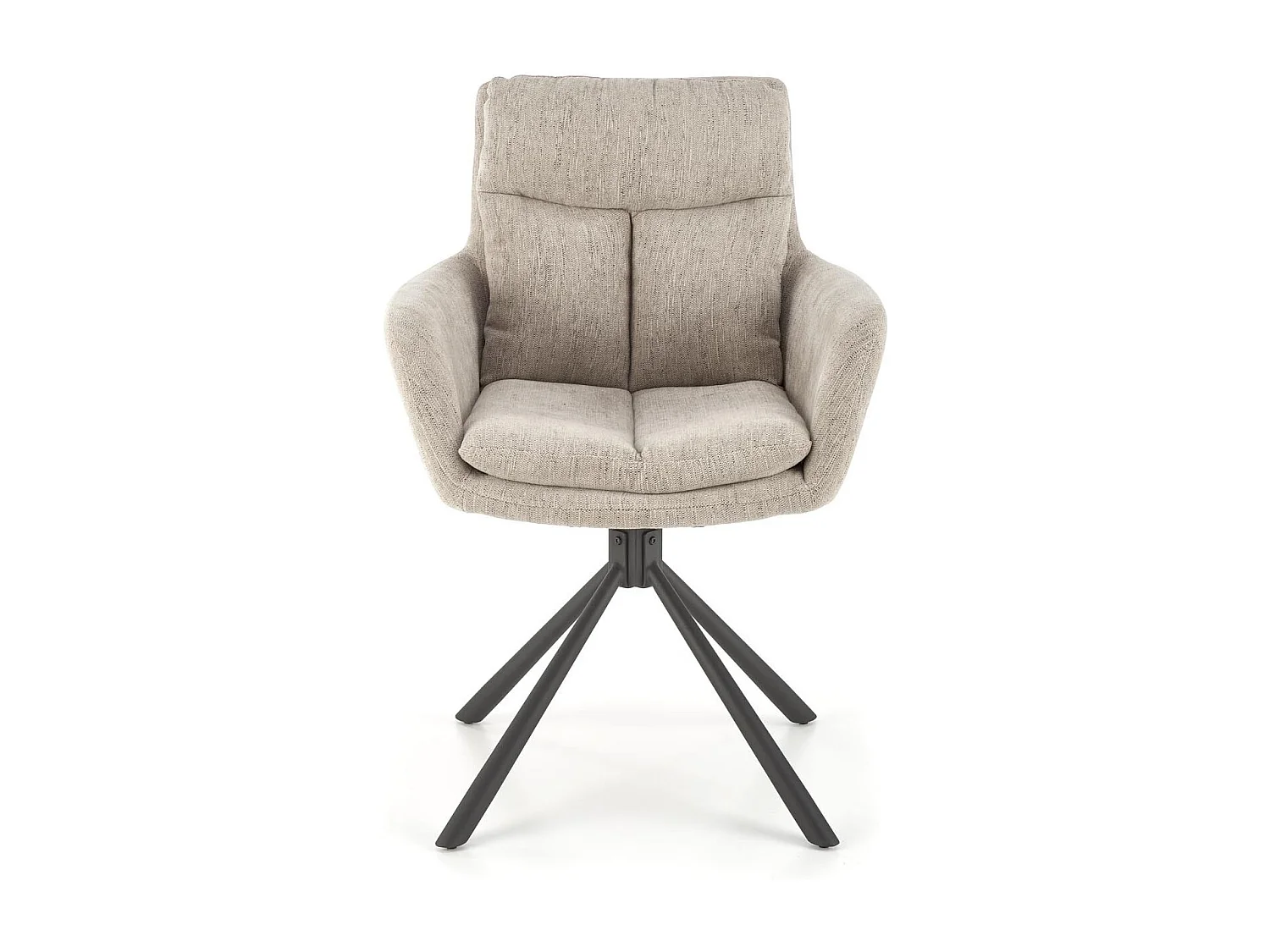 Chaise design rembourrée et pivotante en tissu beige Edge