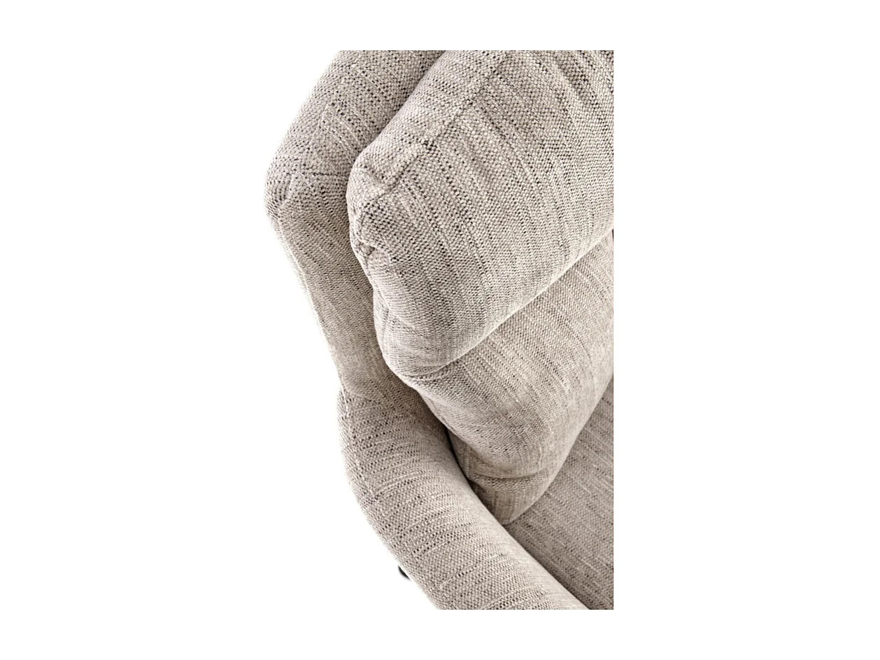 Chaise design rembourrée et pivotante en tissu beige Edge