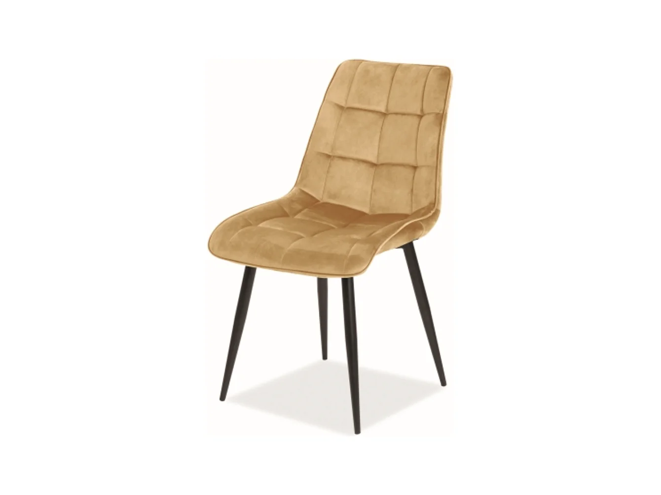 Chaise design velours jaune pieds noirs Harriet