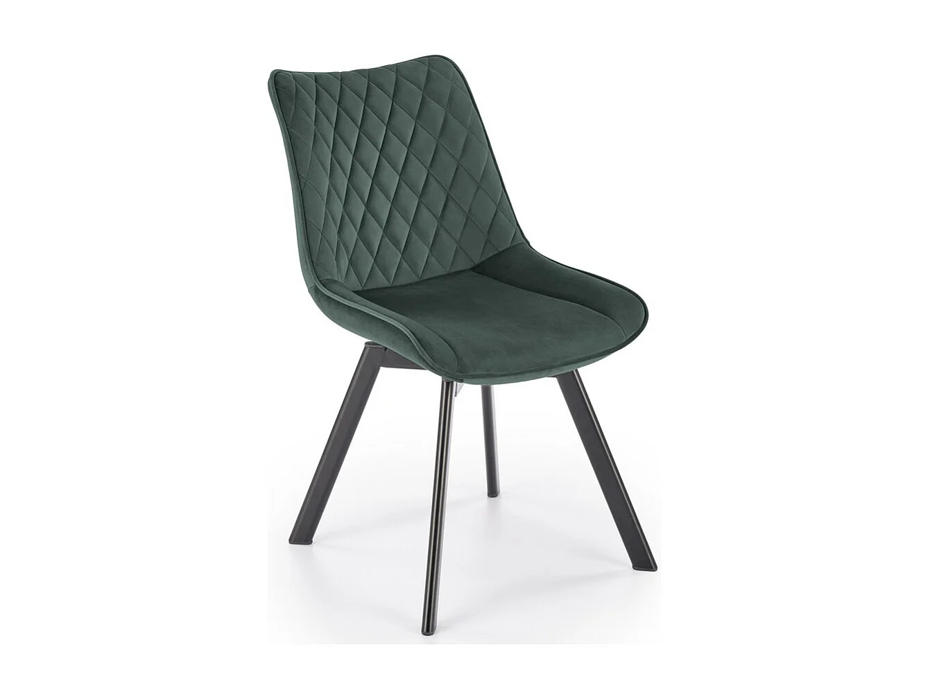 Sedia di design Jovil in metallo nero e velluto verde