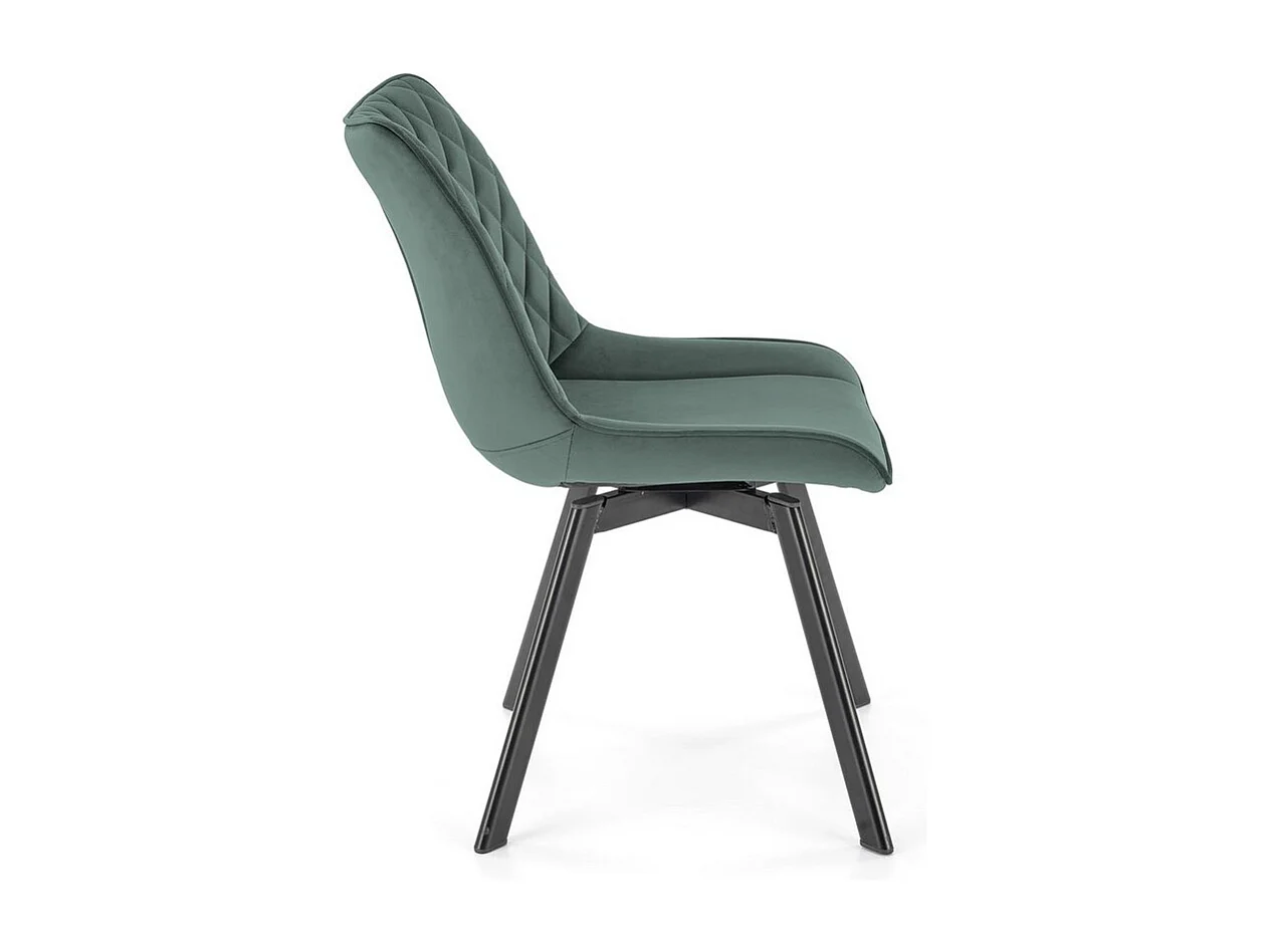 Sedia di design Jovil in metallo nero e velluto verde