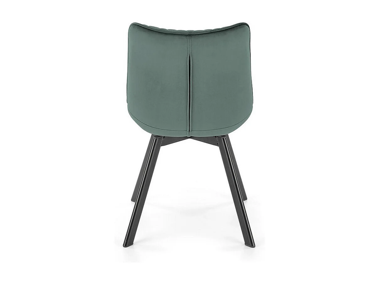 Sedia di design Jovil in metallo nero e velluto verde
