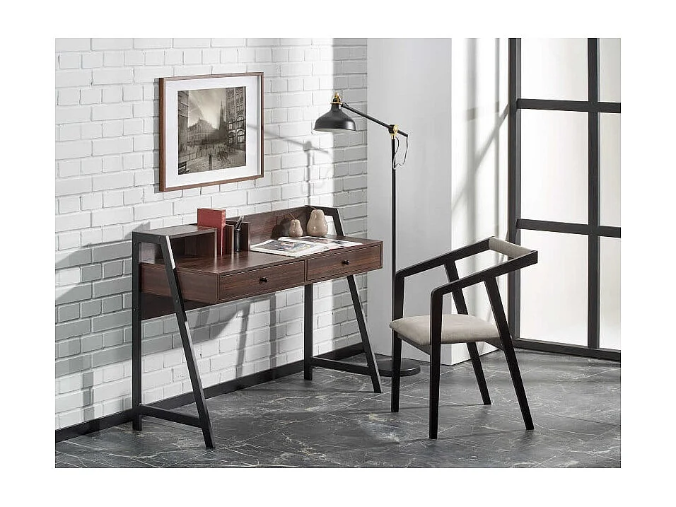 Sedia di design con struttura in legno massiccio nero e velluto grigio OCTANT