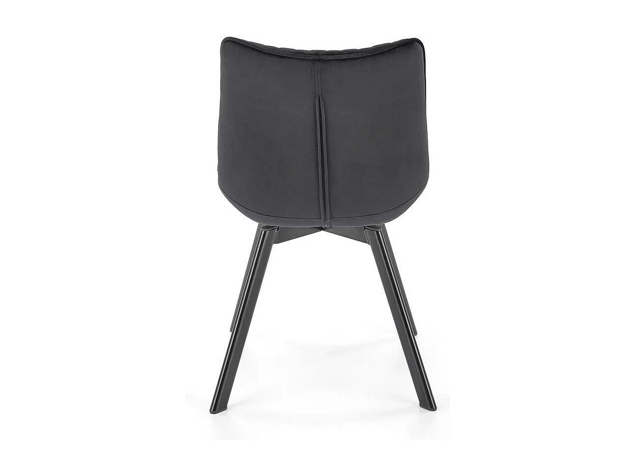 Silla de diseño Jovil de metal y terciopelo negro