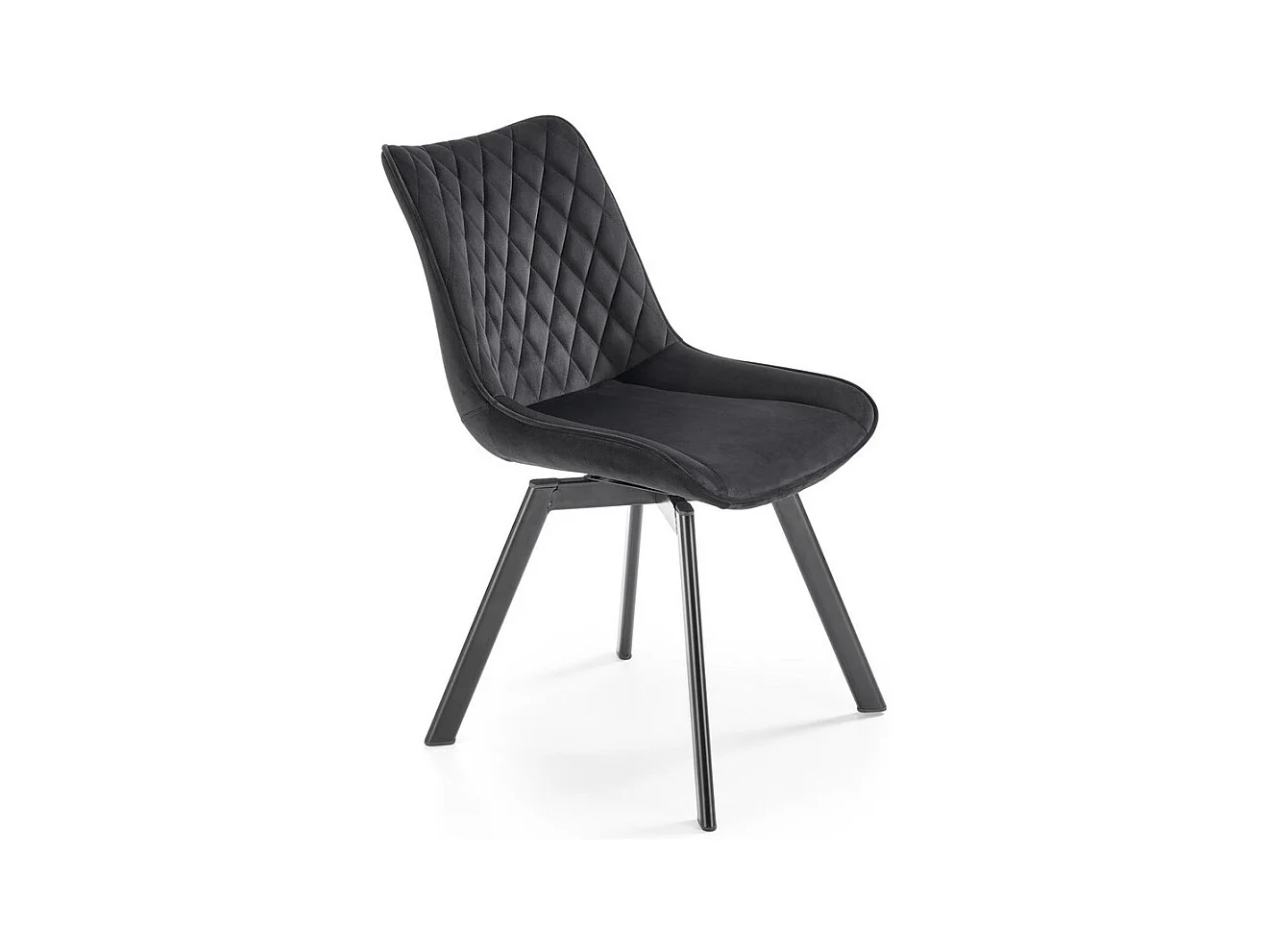 Chaise design métal et velours noir Jovil