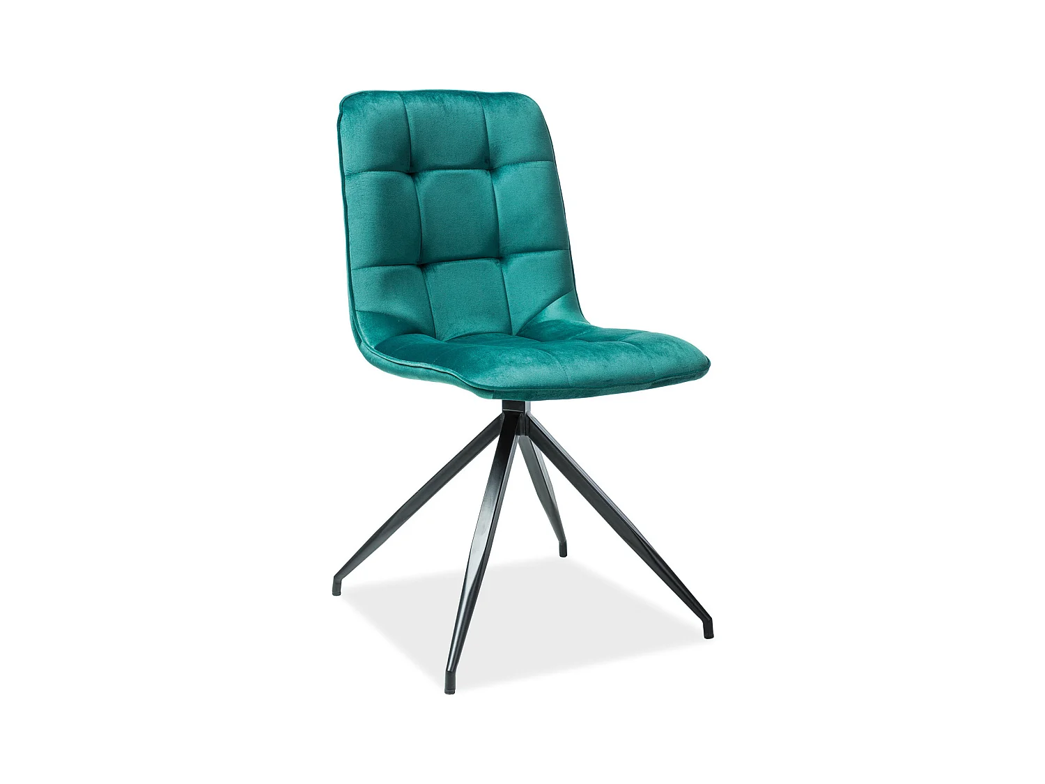 Chaise design métal noir & velours vert Cattleya