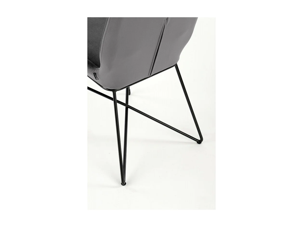 Silla de diseño de terciopelo gris AYA2
