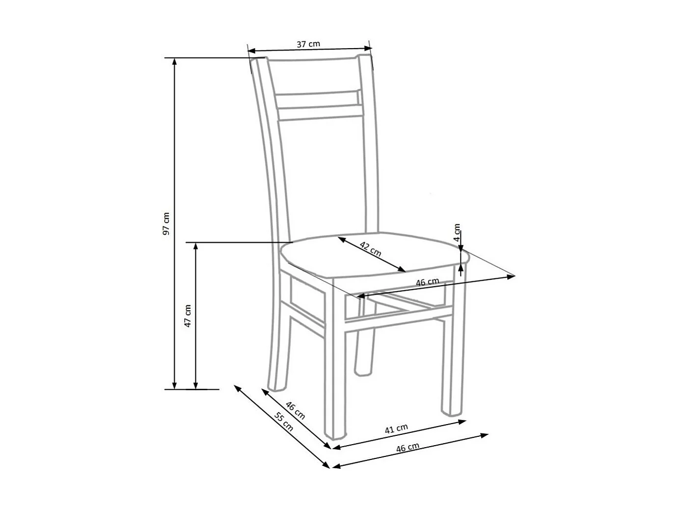 Silla Walsor de madera maciza color nogal y tela beige