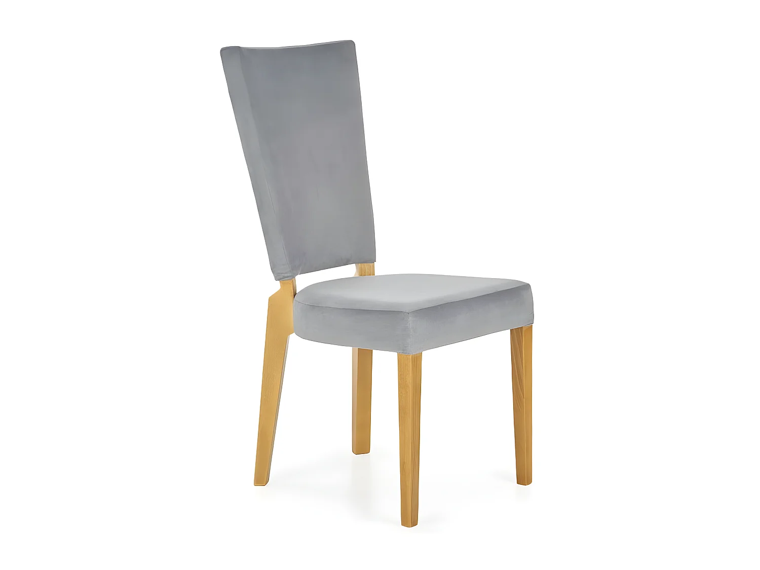 Chaise scandinave tissu gris pieds bois Angel