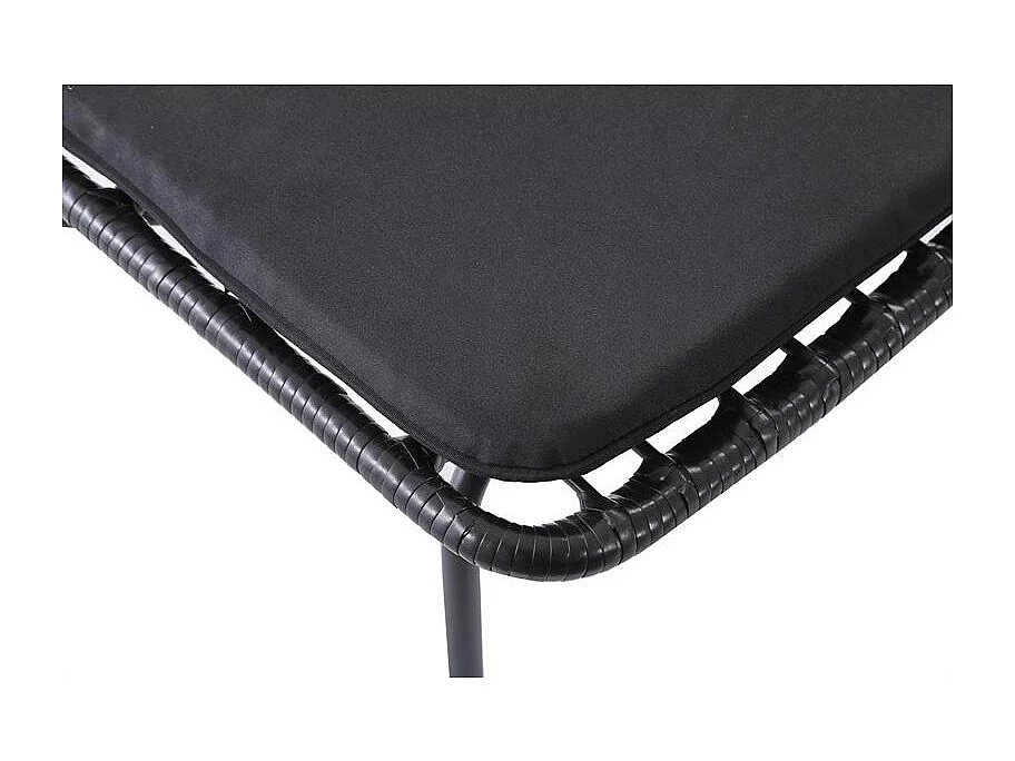 Chaise en rotin synthétique noir coussin gris SOLO
