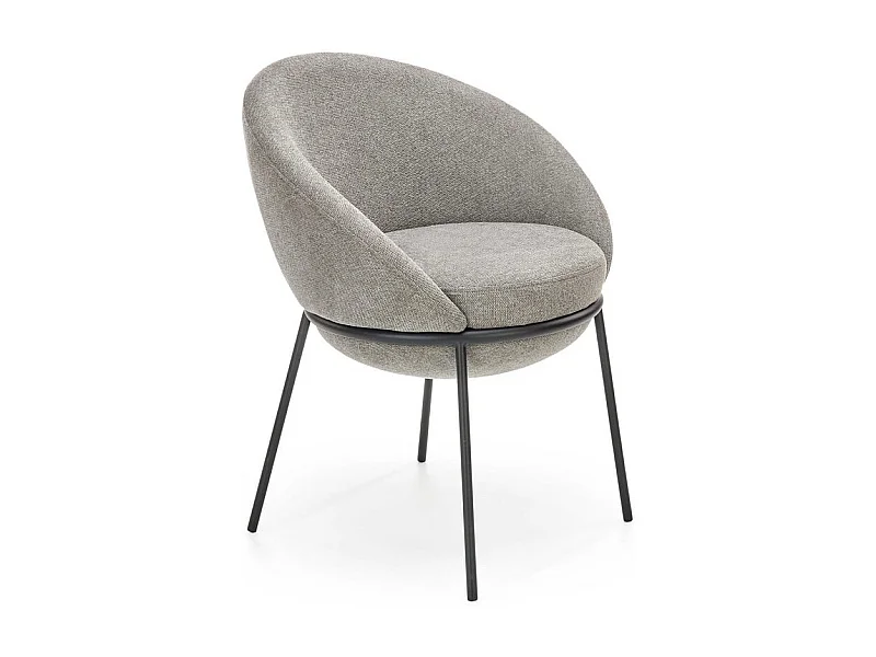 Sedia GROIX in tessuto grigio con struttura in metallo