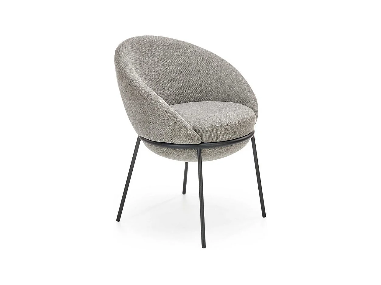 Chaise en tissu gris avec structure en métal GROIX