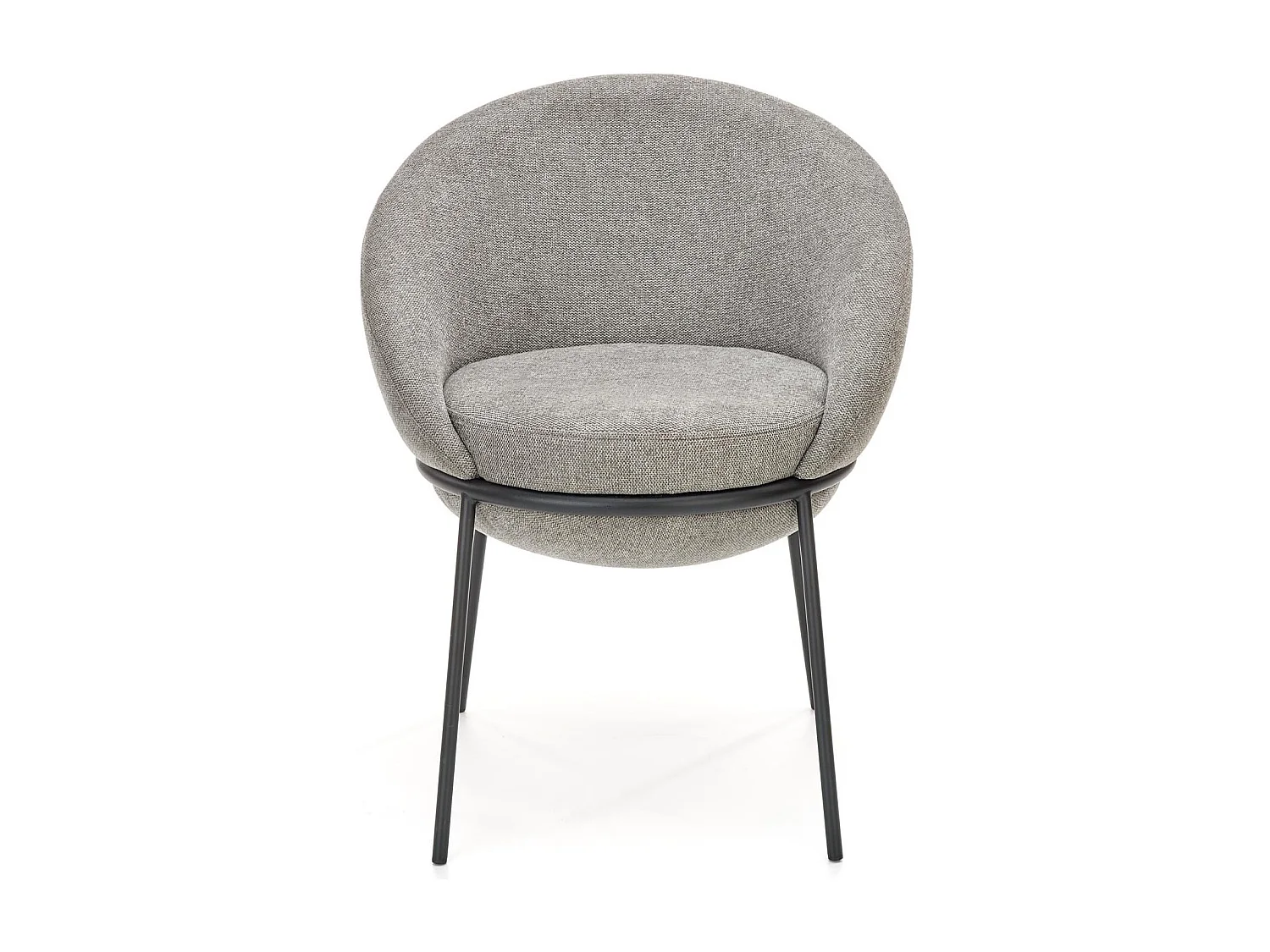 Chaise en tissu gris avec structure en métal GROIX