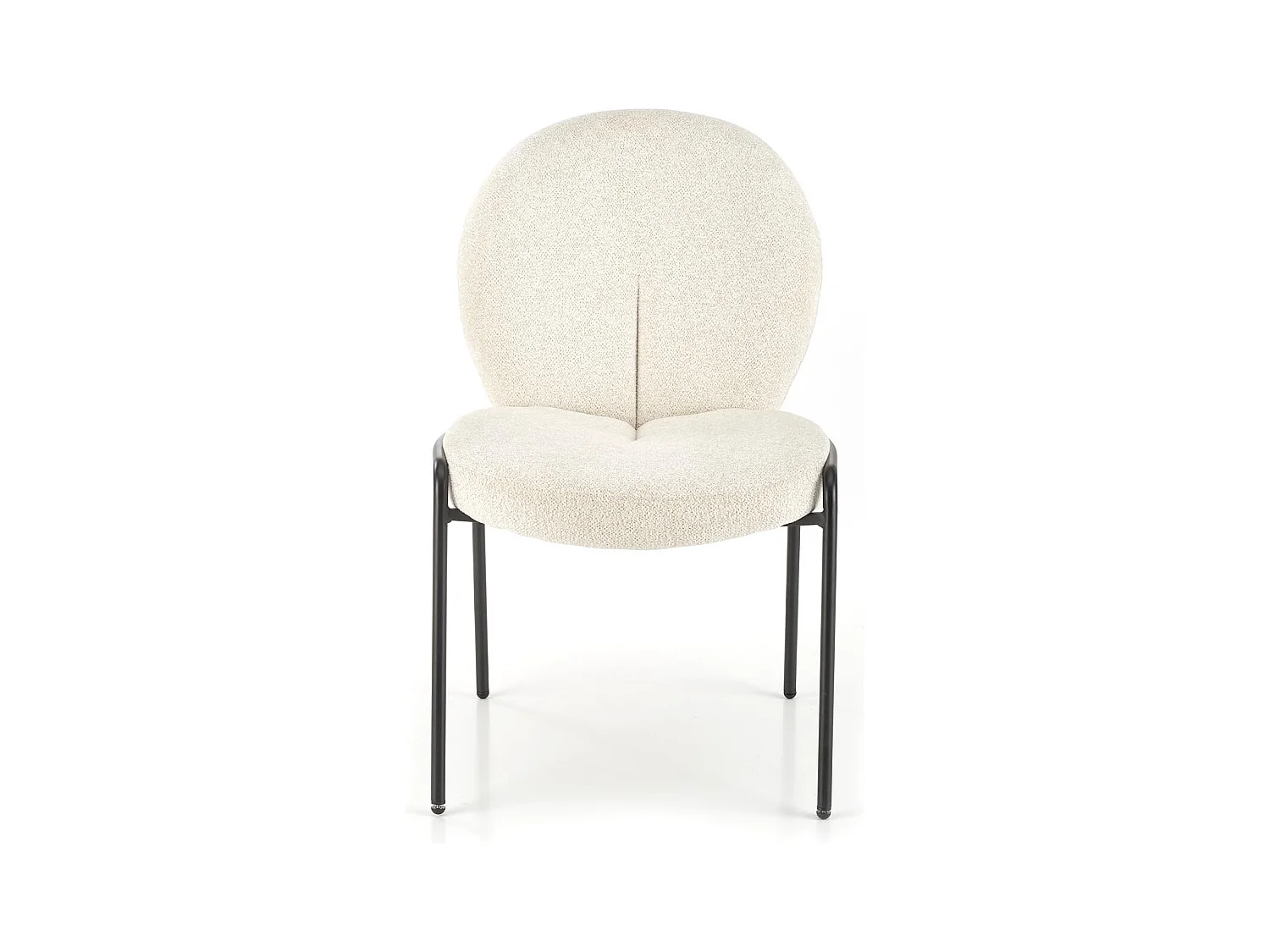 Silla de diseño Felipe en tejido crema con patas de metal negro