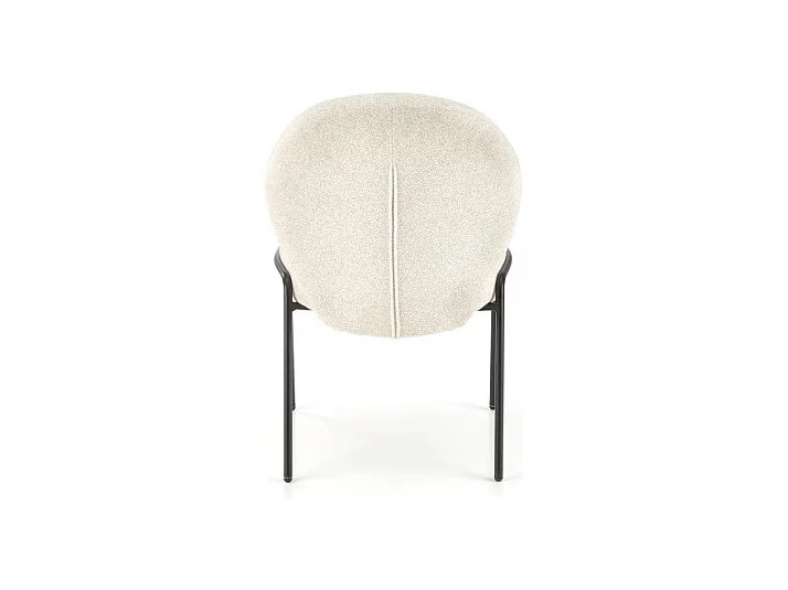 Silla de diseño Felipe en tejido crema con patas de metal negro